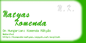 matyas komenda business card